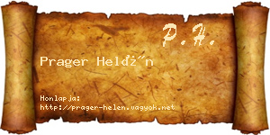 Prager Helén névjegykártya